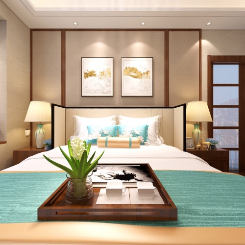 New Chinese Style Bedroom-ID:386093886