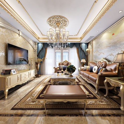 European Style A Living Room-ID:437362128