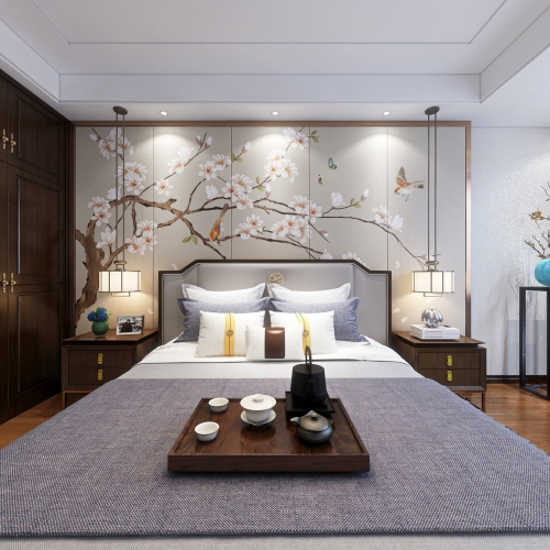 New Chinese Style Bedroom-ID:864591649