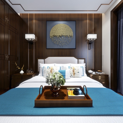 New Chinese Style Bedroom-ID:889425231