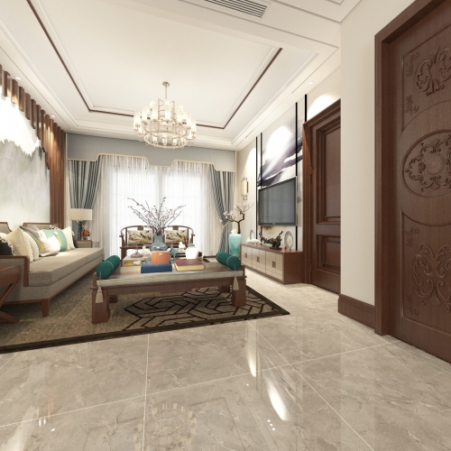 New Chinese Style A Living Room-ID:329654325