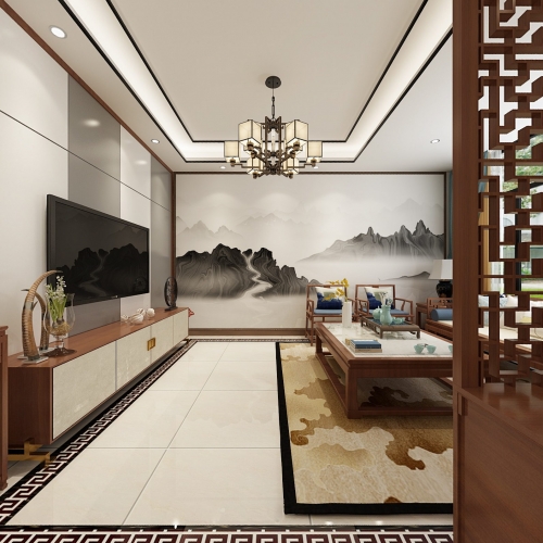 New Chinese Style A Living Room-ID:221894488