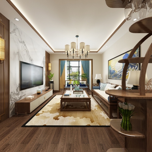 New Chinese Style A Living Room-ID:822074915