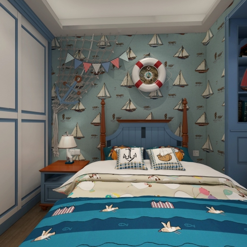 Mediterranean Style Boy's Room And Son's Room-ID:730548631