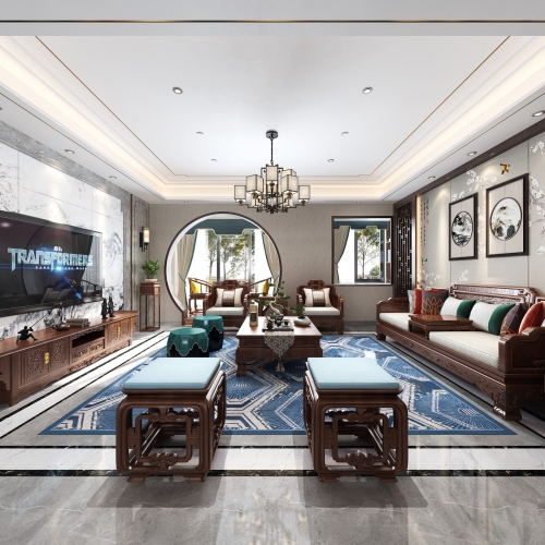 Chinese Style A Living Room-ID:699839653