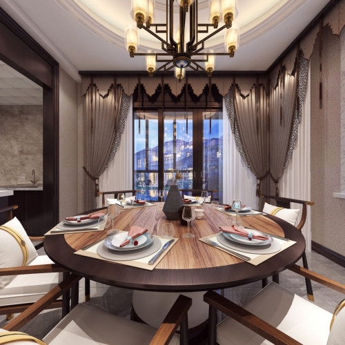 New Chinese Style Dining Room-ID:554896569