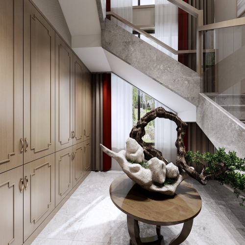 New Chinese Style Stairwell-ID:397499593