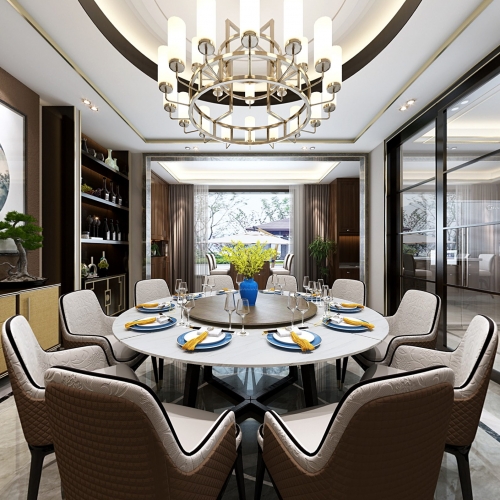 New Chinese Style Dining Room-ID:582292581