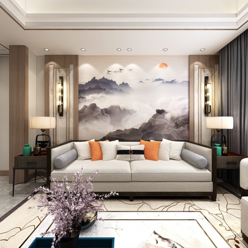 New Chinese Style A Living Room-ID:198441366