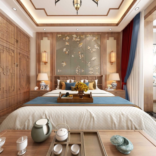New Chinese Style Bedroom-ID:507006298