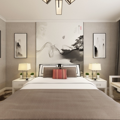 New Chinese Style Bedroom-ID:966514631