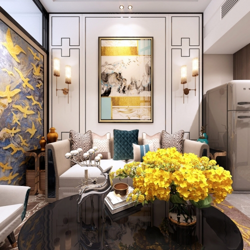 New Chinese Style A Living Room-ID:573245348