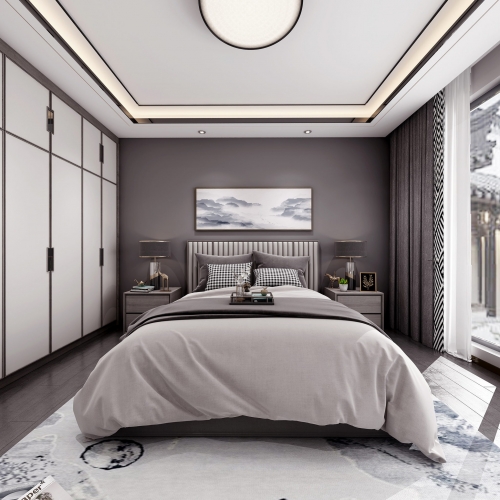 New Chinese Style Bedroom-ID:645939794