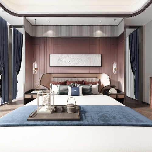 New Chinese Style Bedroom-ID:809257267