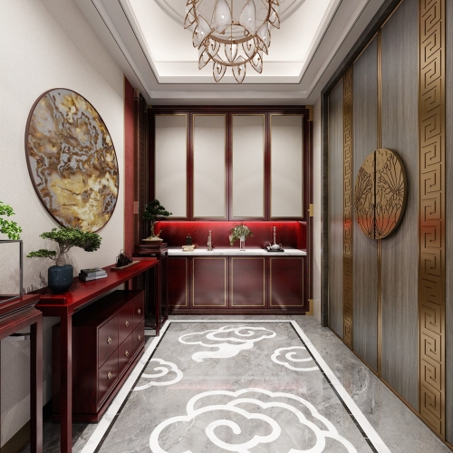 New Chinese Style Hallway-ID:368176816