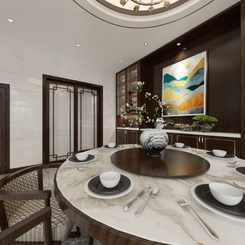 New Chinese Style Dining Room-ID:245334863