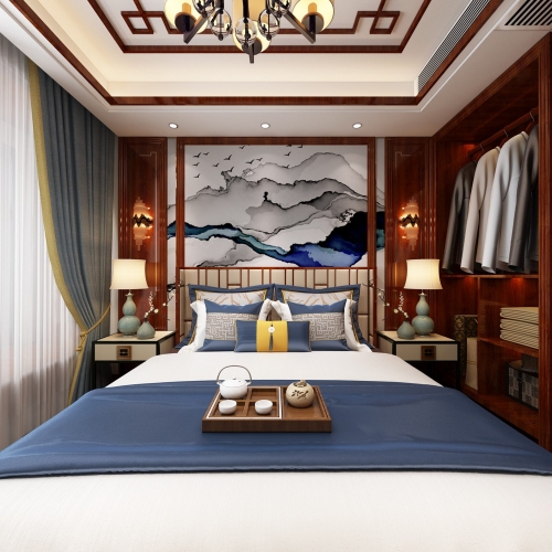 New Chinese Style Bedroom-ID:813264574