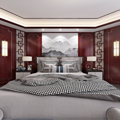 New Chinese Style Bedroom-ID:344510149