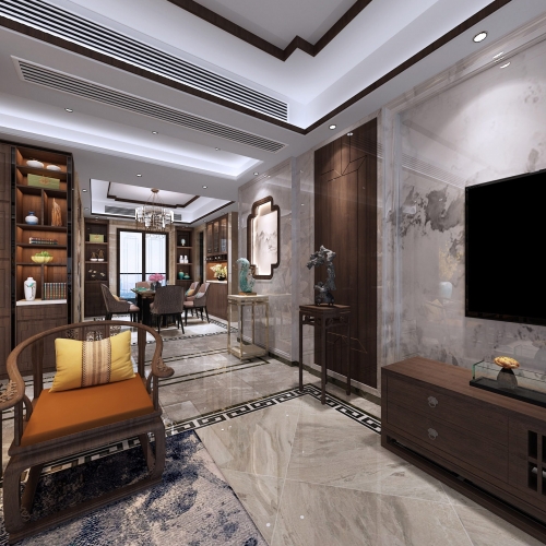 New Chinese Style A Living Room-ID:894896154