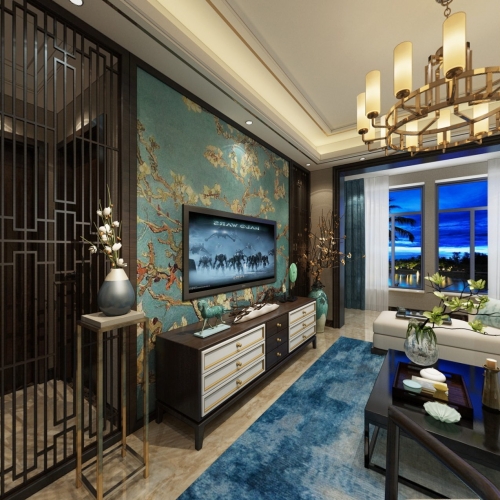 New Chinese Style A Living Room-ID:579569679