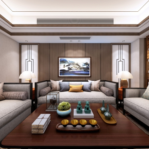 New Chinese Style A Living Room-ID:861507556