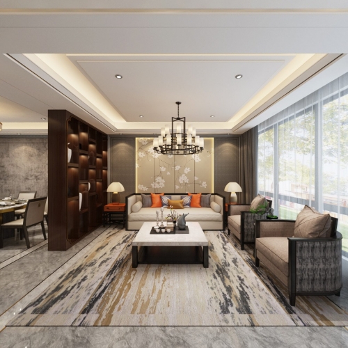 New Chinese Style A Living Room-ID:329316713