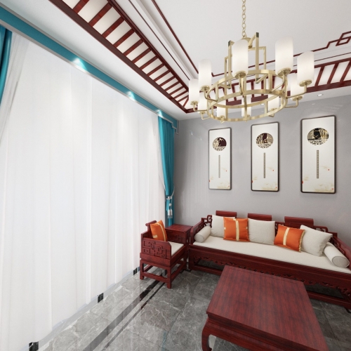 New Chinese Style A Living Room-ID:199314264