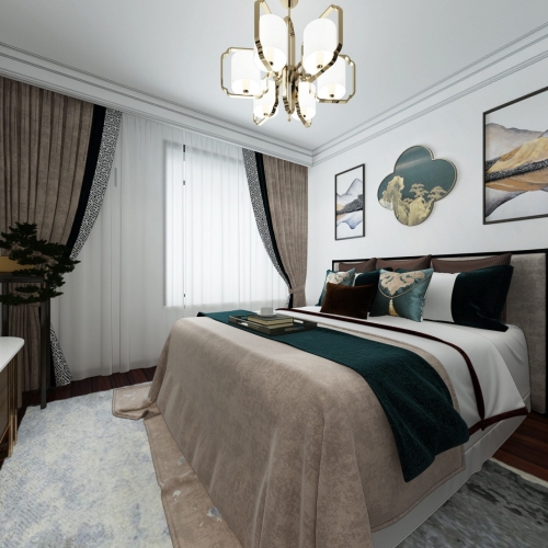 New Chinese Style Bedroom-ID:129151141