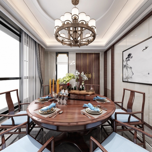 New Chinese Style Dining Room-ID:181461512