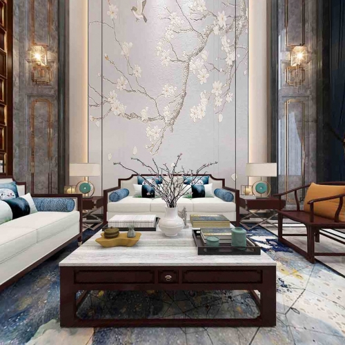 New Chinese Style A Living Room-ID:984061638