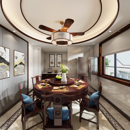 New Chinese Style Dining Room-ID:611842826