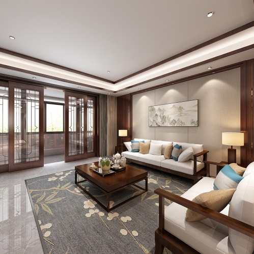 New Chinese Style A Living Room-ID:347115245