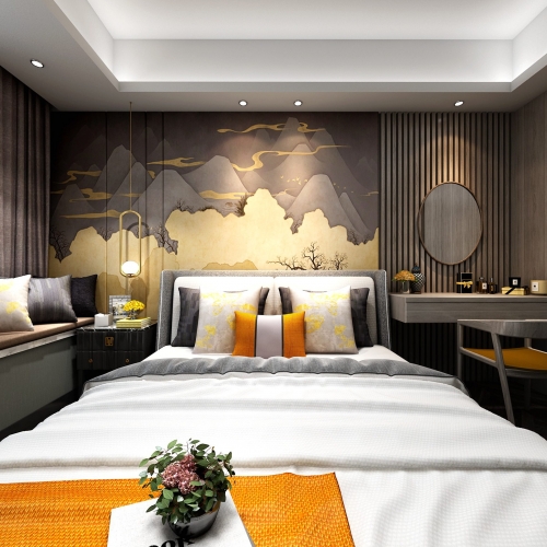 New Chinese Style Bedroom-ID:723736199