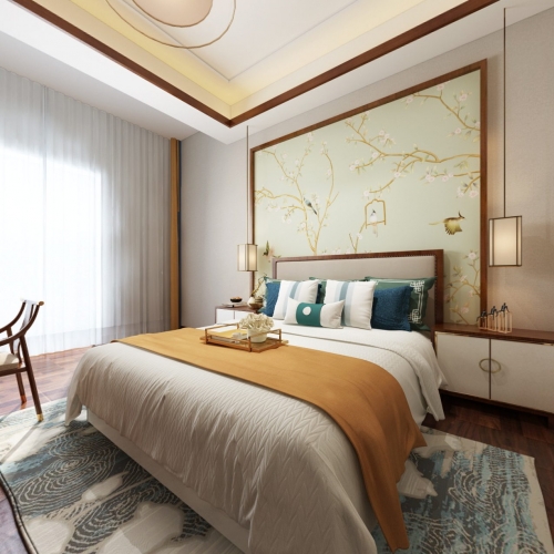 New Chinese Style Bedroom-ID:633257357