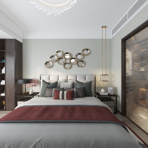 New Chinese Style Bedroom-ID:651987357