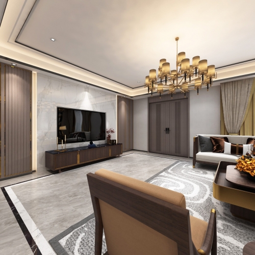 New Chinese Style A Living Room-ID:305975624