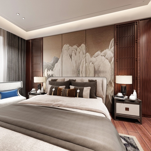 New Chinese Style Bedroom-ID:379848368