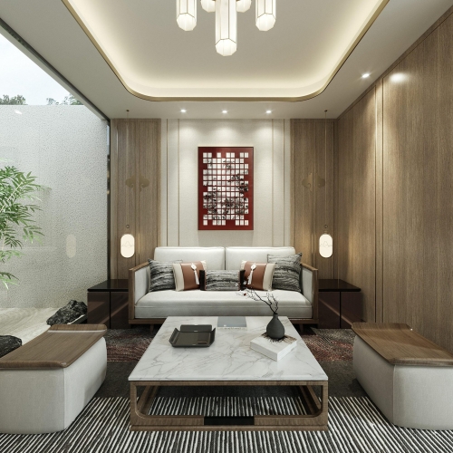 New Chinese Style A Living Room-ID:848035591