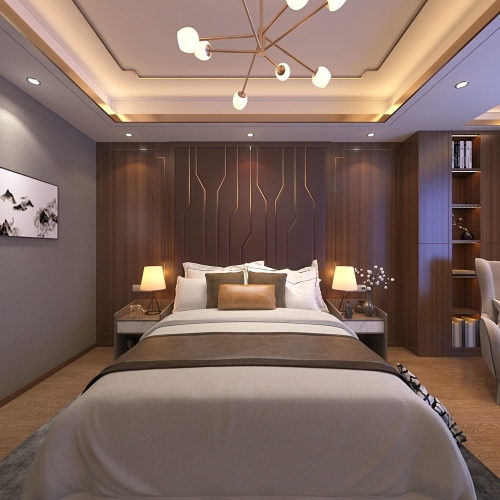 New Chinese Style Bedroom-ID:877613788