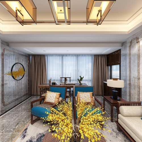 New Chinese Style A Living Room-ID:873053927