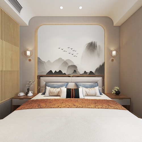 New Chinese Style Bedroom-ID:615786437