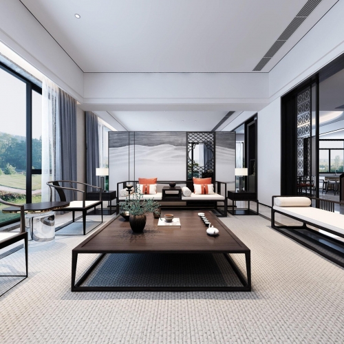 New Chinese Style A Living Room-ID:520004158