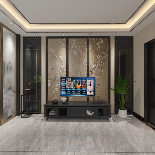 New Chinese Style A Living Room-ID:936860242