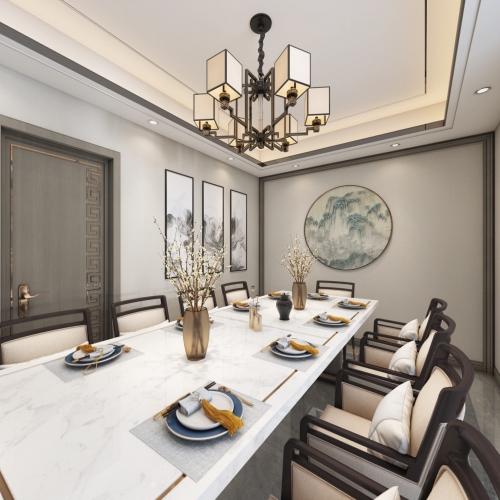 New Chinese Style Dining Room-ID:549503666