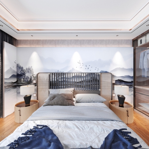 New Chinese Style Bedroom-ID:371493355