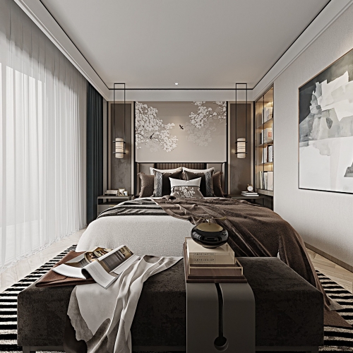 New Chinese Style Bedroom-ID:593999464