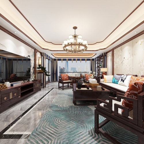 New Chinese Style A Living Room-ID:202248258