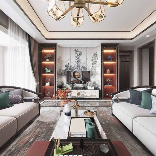 New Chinese Style A Living Room-ID:276400491