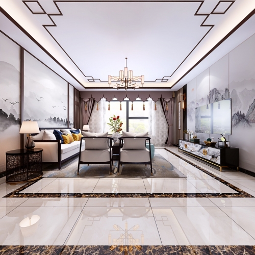 New Chinese Style A Living Room-ID:368288216