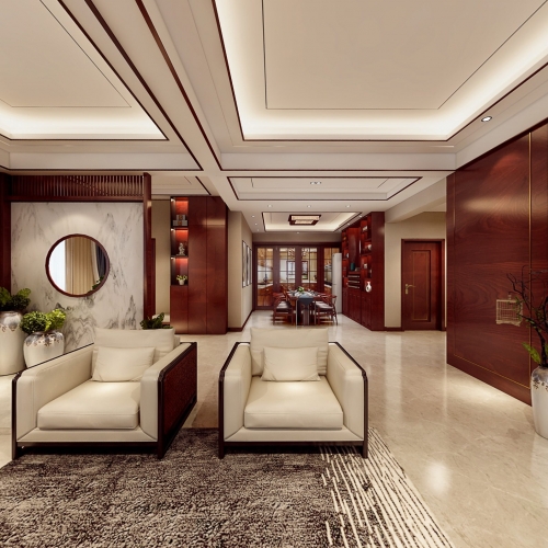 New Chinese Style A Living Room-ID:790313263